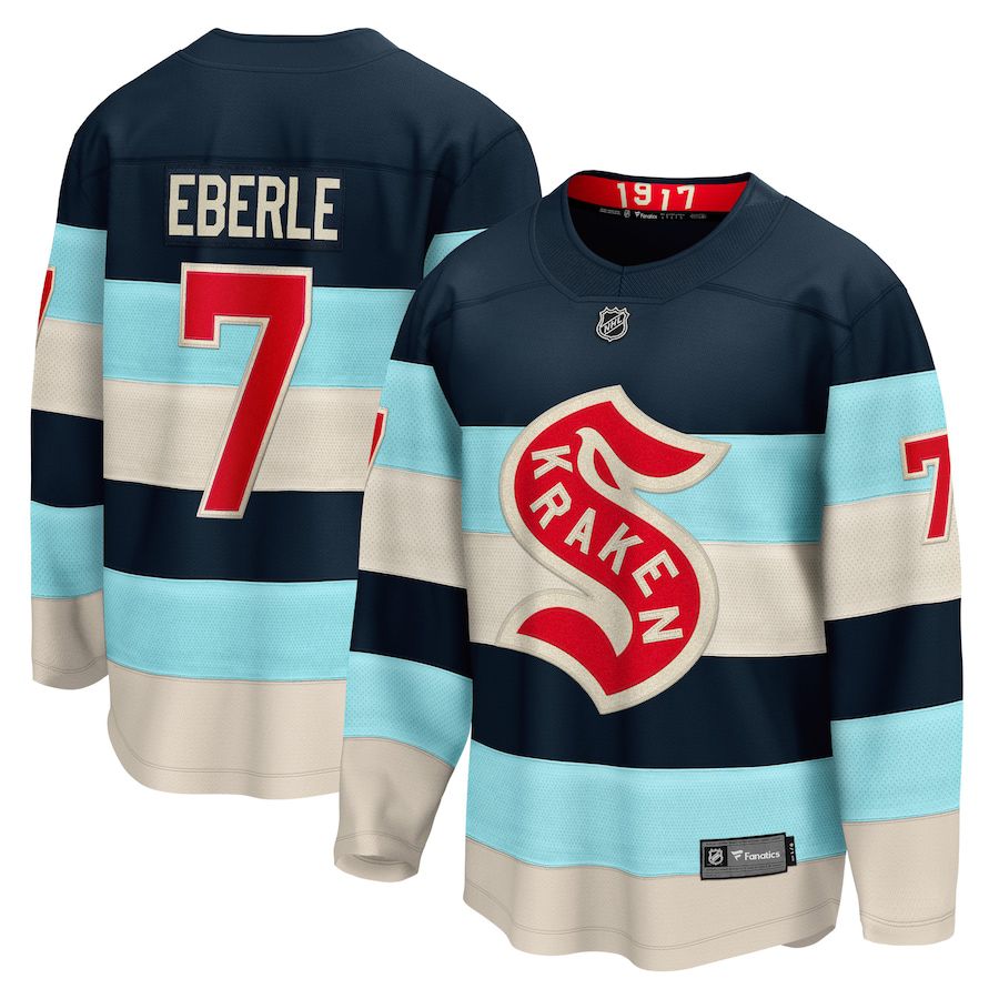 Men Seattle Kraken #7 Jordan Eberle Fanatics Branded Deep Sea Blue 2024 NHL Winter Classic Breakaway Player Jersey->more nhl jerseys->NHL Jersey